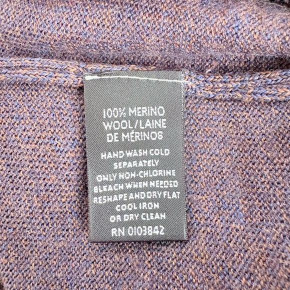 NWT Toscano Firenze Men's Pullover 100% Merino Wool Brown Casual Sweater Sz S - Picture 5 of 5